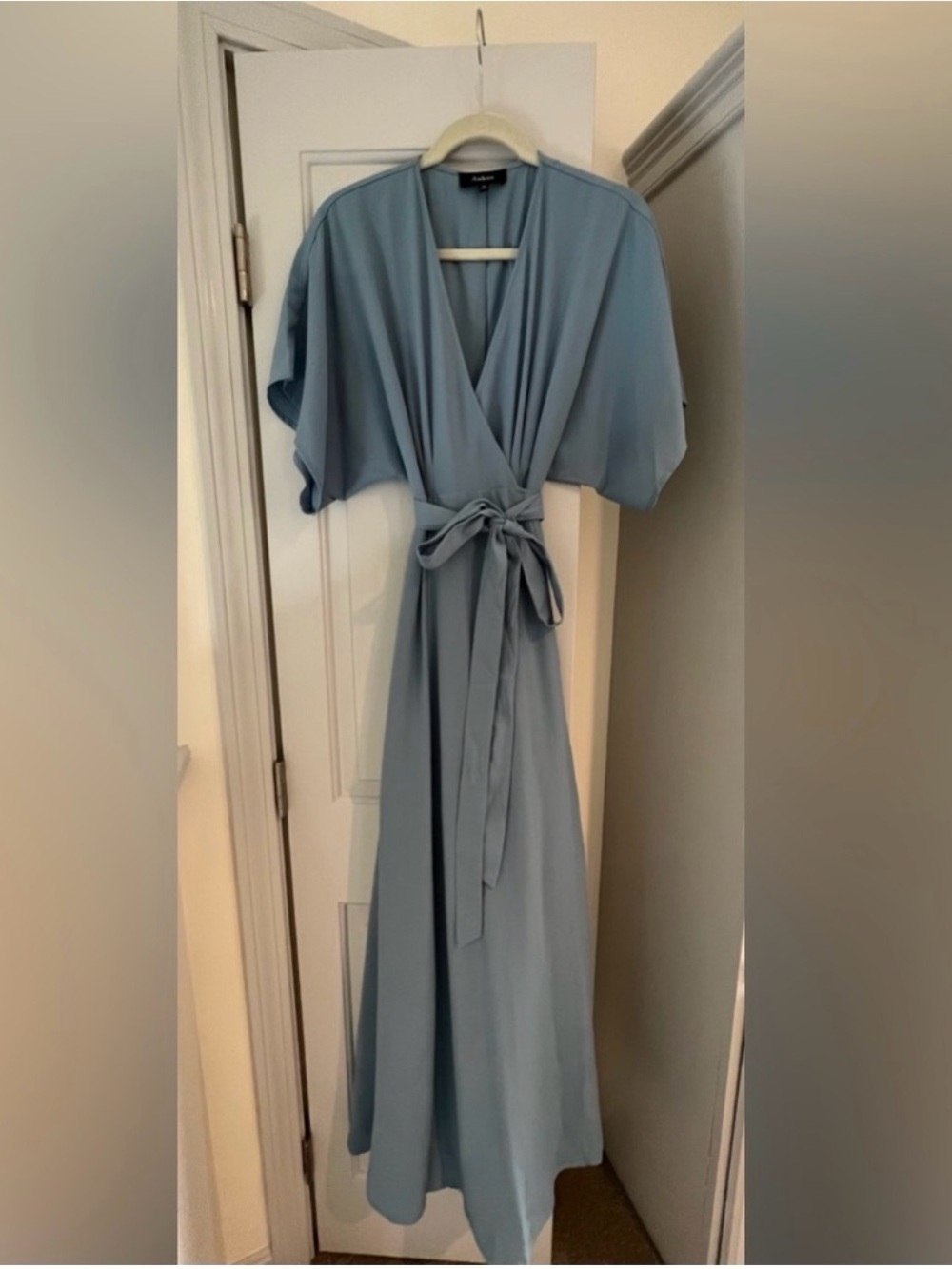 Blue Wrap Top Gown
